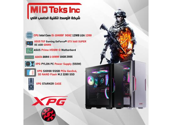 Gaming Desktop (MID-23), CPU INTEL I5-10400F, DDR4 /16GB ,SSD 512GB , GTX 1660,ASUS MB H510M,XPG PYLON 550W,XPG STARKER  CASE